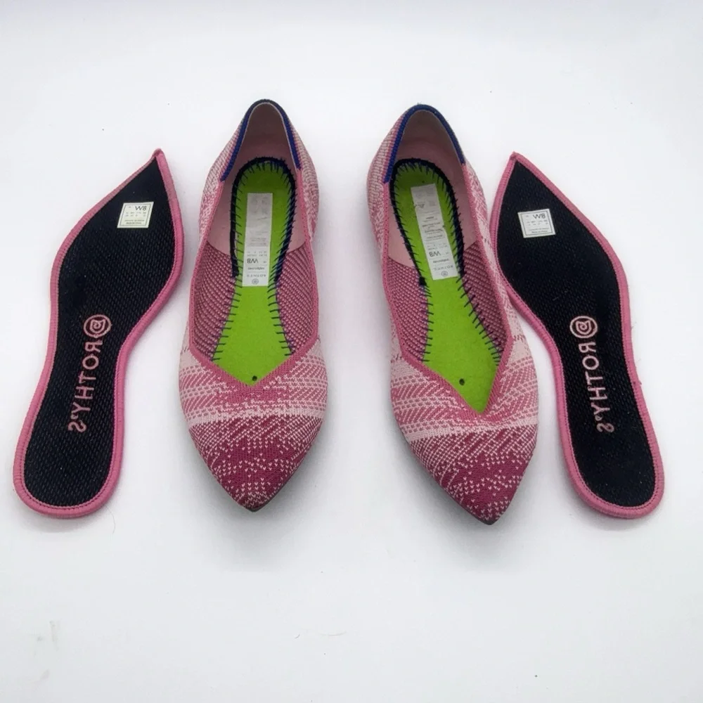 Rothy's Women's Patterned Pink Flats S size 8